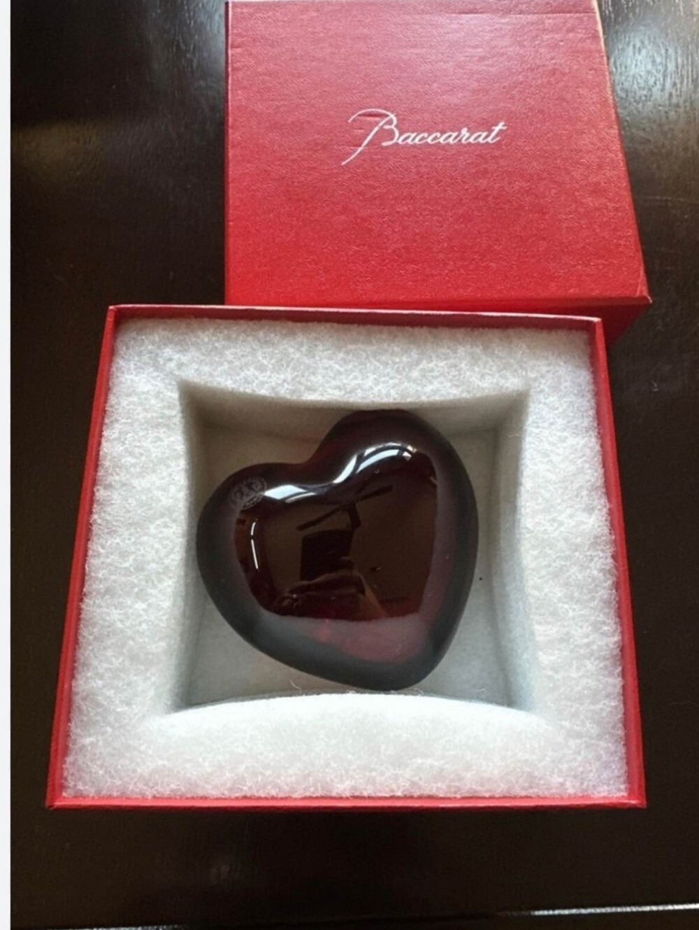 Baccarat Amor Red Puffy Heart ♥️ Crystal Centerpiece Paperweight In Box